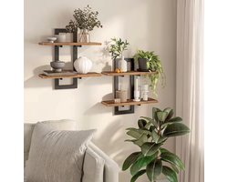 Industriële Wandplanken – 2 Sets met 4 Plankjes – Fotolijst 