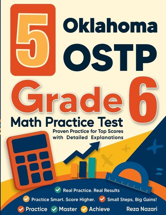 5 Oklahoma OSTP Grade 6 Math Practice Tests - cover