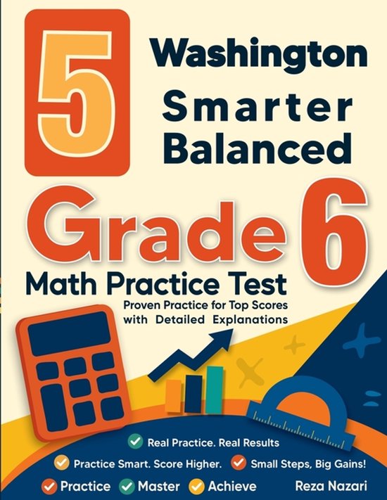 5 Washington Smarter Balanced Grade 6 Math Practice Tests - cover