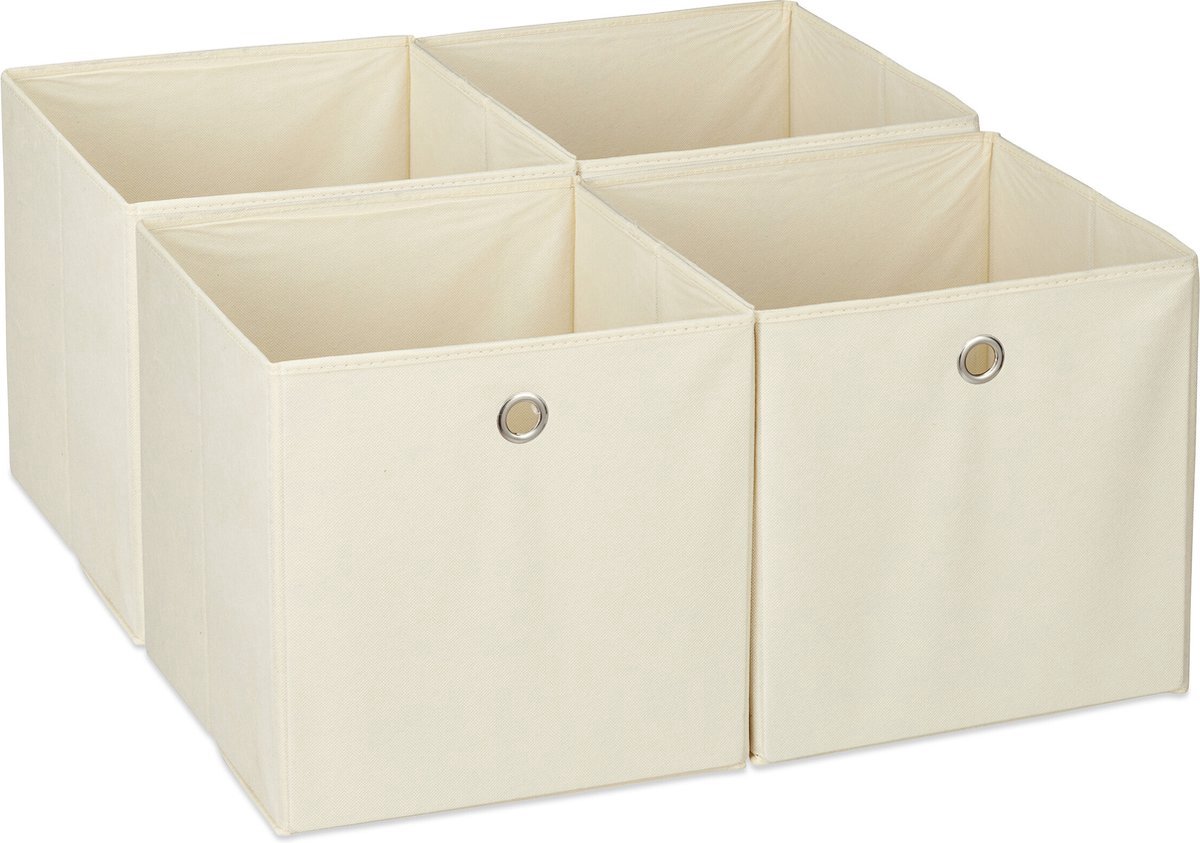 kastmand - set van 4 - opvouwbaar - 28cm x28cm x28 cm - voor kleding