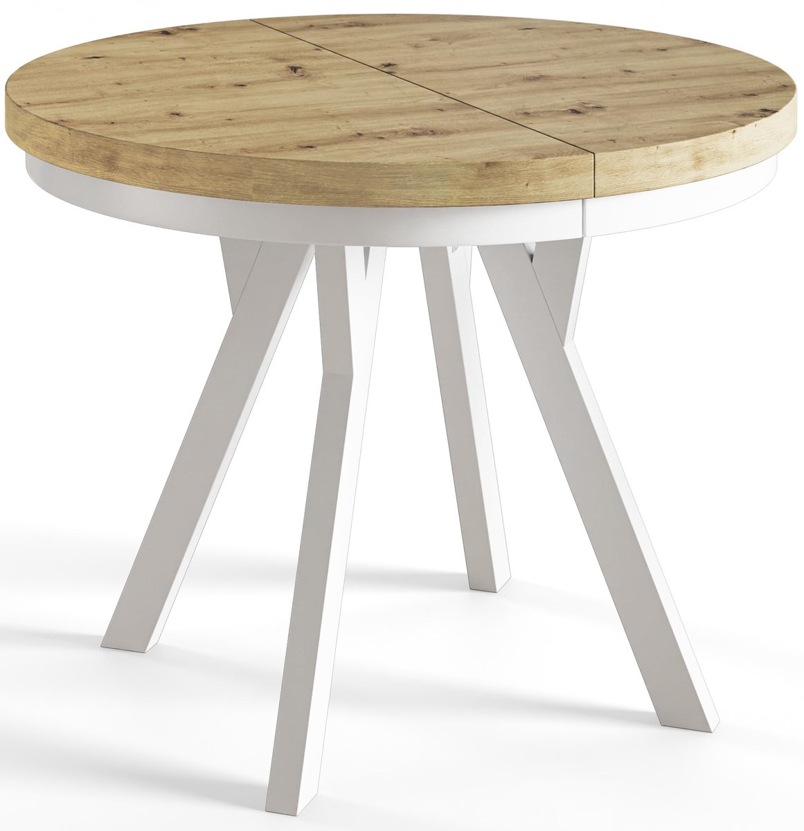 Ronde Tafel Uitschuifbare, Eettafel, Diameter 80 cm - 130 cm, Artisan, Verzameling Evo