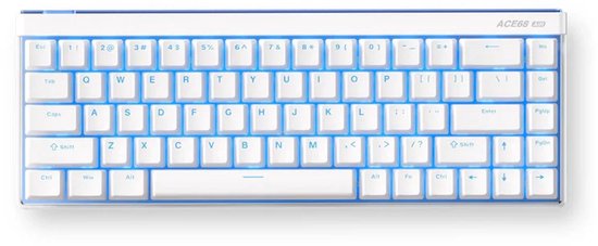MCHOSE Ace 68 Air - Hall Effect - Magnetische Switch - Aluminium Behuizing - Gaming Keyboard - Mount Tai Switch - 65% Layout - Cherry Profile - RGB Backlight - PBT Shine Through - Snow White