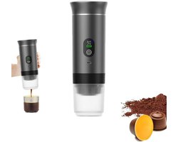 Koffiezetapparaat - Draagbaar 3-in-1 koffiezetapparaat - Mini elektrisch koffiezetapparaat - Ideaal voor roadtrips en kamperen - Compact en draagbaar - Maakt espresso en filterkoffie - Gemakkelijk schoon te maken, voorzien van een oplaadbare batterij