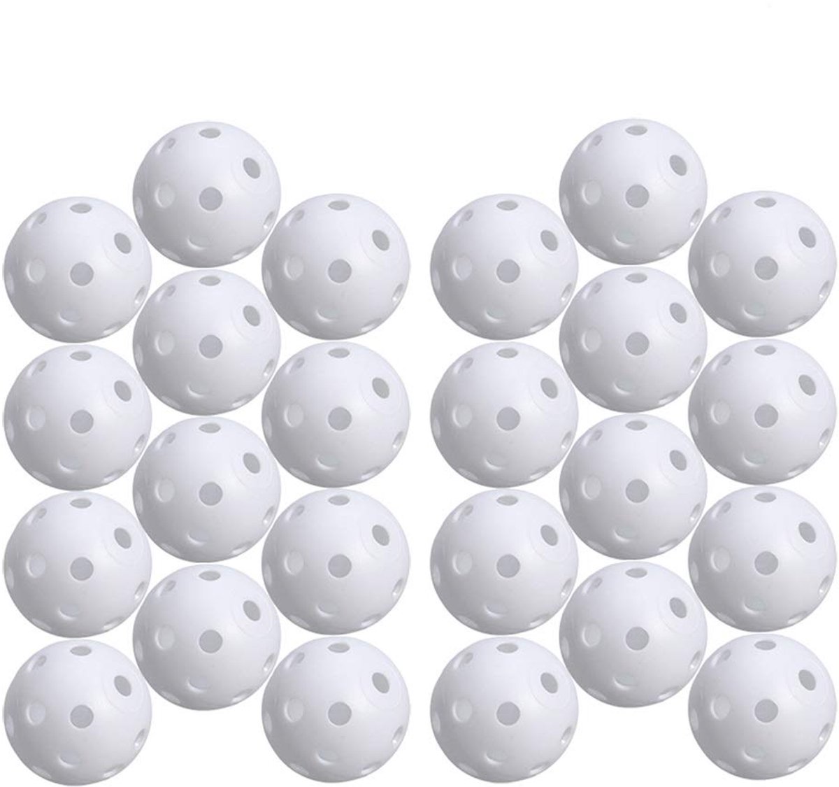 IMPERATORIS® Golf Oefenballen - Airflow Ballen - Geperforeerde Plastic Ballen - Voor Training in Tuin en Binnen - Lichtgewicht - Set van 24 - wit