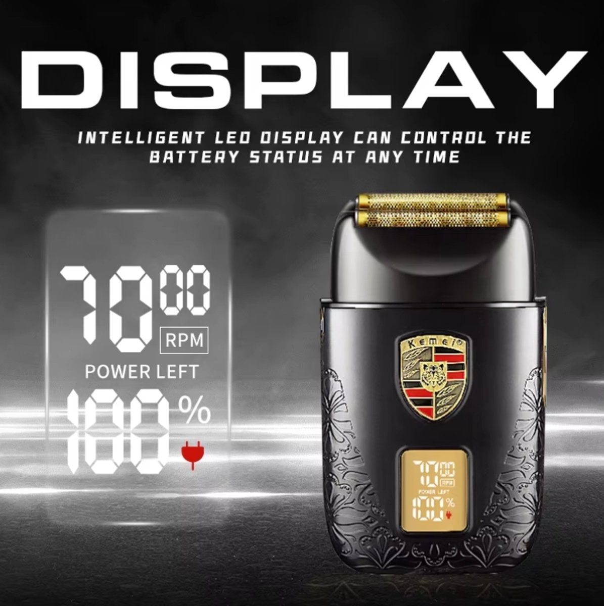 Kemei KM-T93 Scheerapparaat met LED Display Draadloos - afbeelding 3