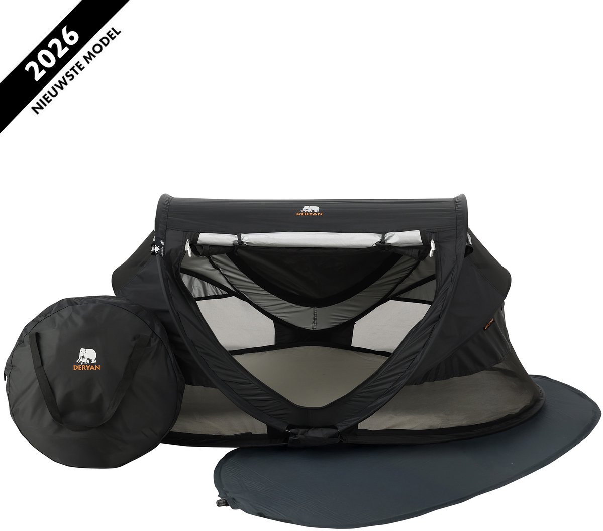 Bol.com Deryan Peuter Luxe Campingbedje – Inclusief zelfopblaasbare matras - Zwart aanbieding