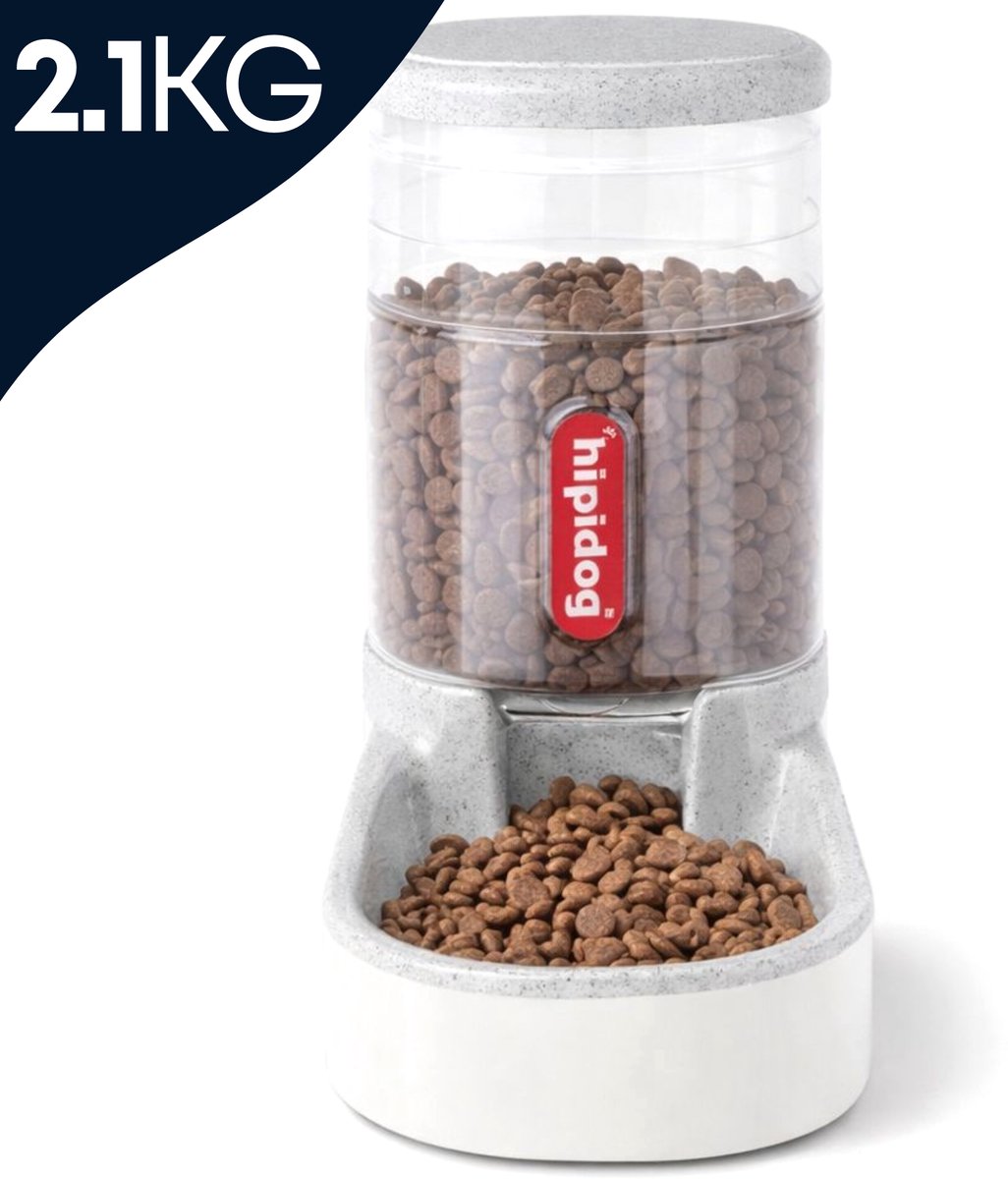 HIPI DOG® Voerdispenser - Grijs - 2.1KG Voer - Automatische voerbak - Kat & Hond - Voerbak - Huisdier - Voerdispenser - Voerbakken - voerbak hond - voerbak kat
