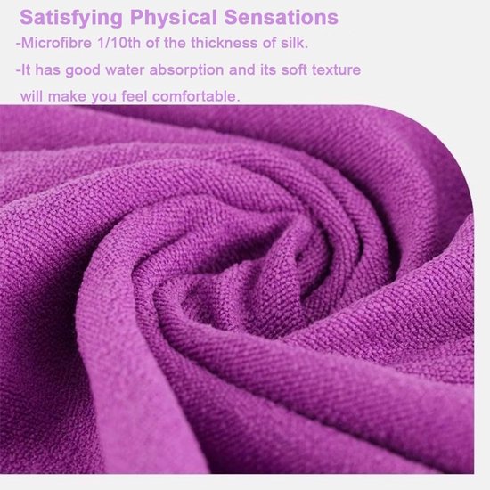 Yogahanddoek - Yogahanddoek - Yogahanddoek - Vochtregulerend en antislip - Yogahanddoek - Sneldrogende yogamatstof - Ademende yogamat met opbergtas van mesh - Geschikt voor hot yoga, pilates en fitness - Paars van Merkloos — afbeelding 3