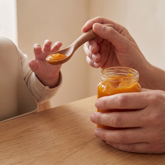 Funnies Kinder Couverts Cuillères 6 Pièces - Couverts Bébé en Silicone - Caramel & Stone Green - Ensemble de Couverts Bébé à Bec Doux - Sans BPA Sûr - Idéal pour Manger & Bouchées - 6 Pièces Cuillère First Feeding - Cuillères pour Enfants