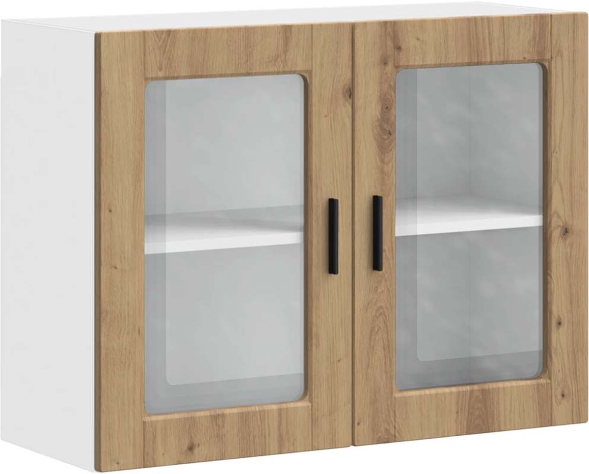 vidaXL Keukenbovenkast - met - glazen - deur - Porto - artisanaal - eikenkleur artisan eiken