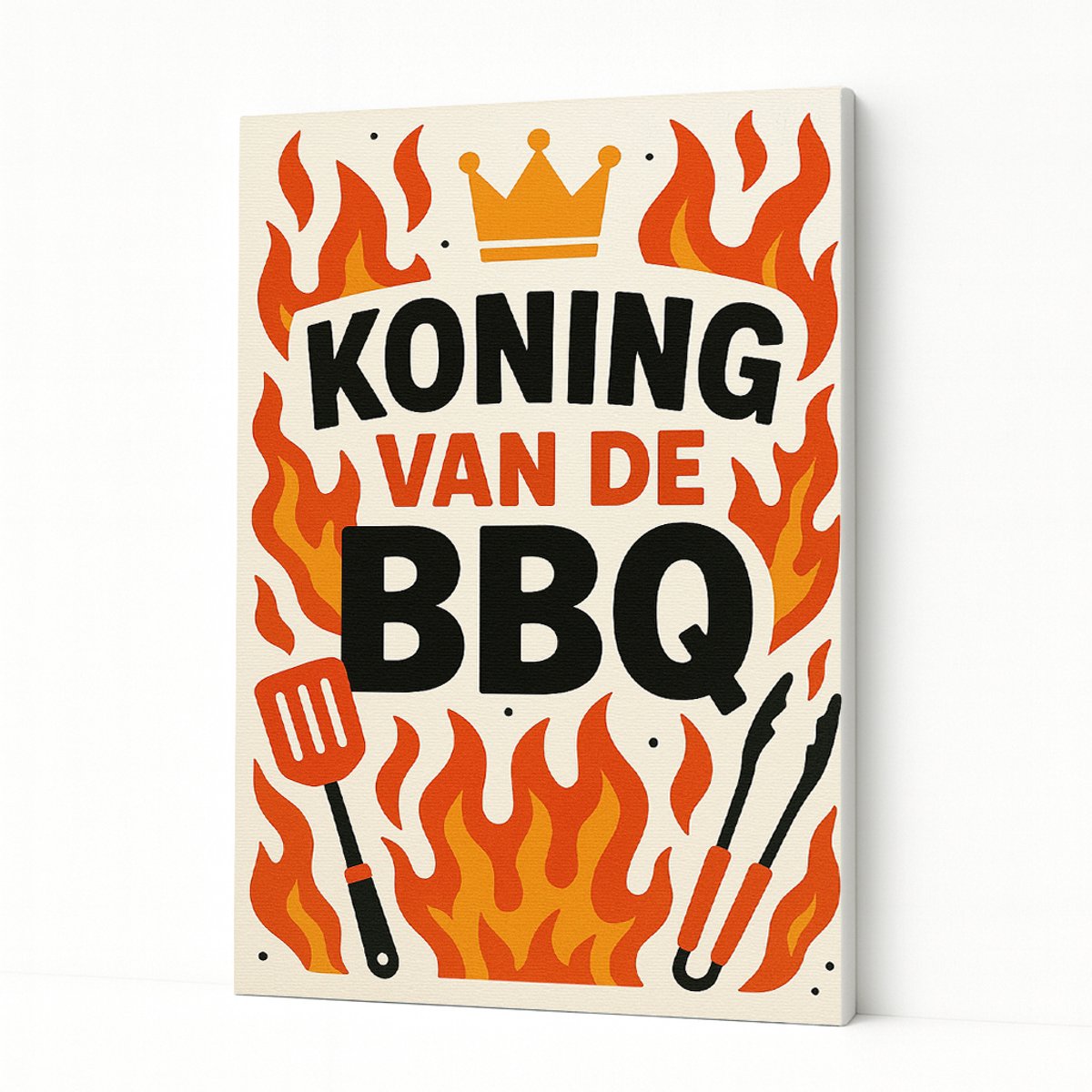 BBQ vlammen – kunstobject – Canvas schilderij – 50x70 cm