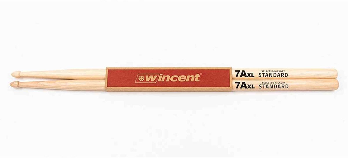 Wincent W-7AXL hickory drumstokken 7A, extra lang