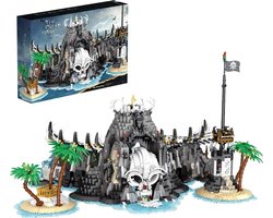 Reobrix 66012 Pirate Bay mega bouwset | Caribbean Adventure Modelbouw | Educatief Creator piraten speelgoed bouwpakketten voor kinderen & volwassenen | Skull Island of the pirates | DIY architecture geschikt voor lego | Bouwdoos met 2960 bouwstenen