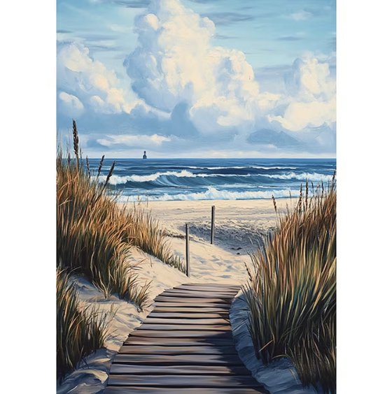 Diamond Painting Adultes - Diamond Painting Enfants - Diamond Painting Paquet Complet - Plage - 30x40 cm