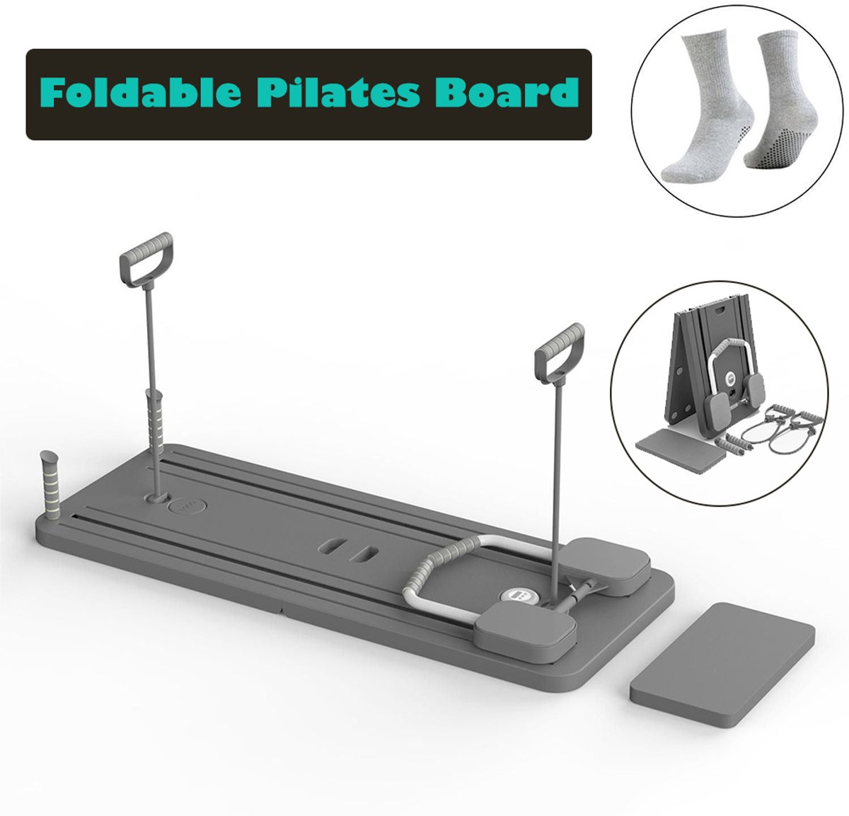 Pilates Reformer 4-in-1 Pilates Trainer, Push-Up Buikspierroller