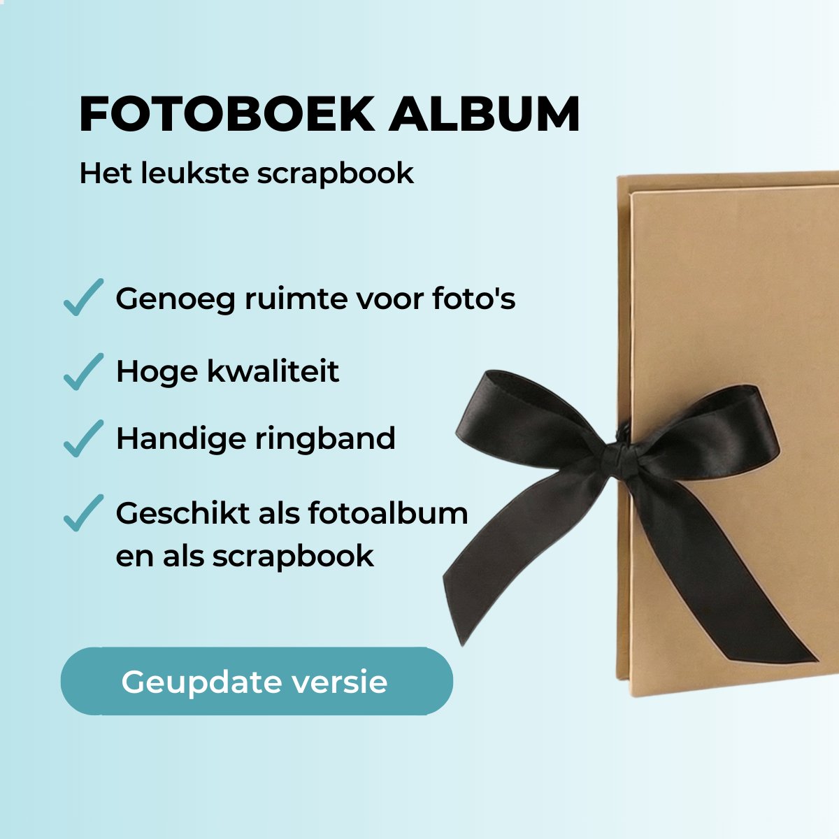 RENALUX Fotoalbum Plakalbum - Scrapbook Album - Plakboek - Foto Album - Gastenboek Bruiloft - Baby Album- 80 Pagina's - Bruin — afbeelding 2