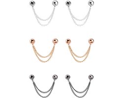 Broekklem - broekclip - broek clip - broek klem - Kleding Clip - 6 stuks - broekspijp clip - broekspijp verkorter - Bevestigingsclip voor broekspijp - Magnetisch - wasknijpers - Antislip Vaste Gesp - Roségoud + zilver + pistoolzwart