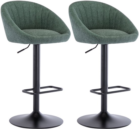Tabouret de bar Chairus, lot de 2, réglable en hauteur, en tissu éponge, tabouret de cuisine moderne, pivotant, idéal pour la cuisine ou le bar à domicile.
