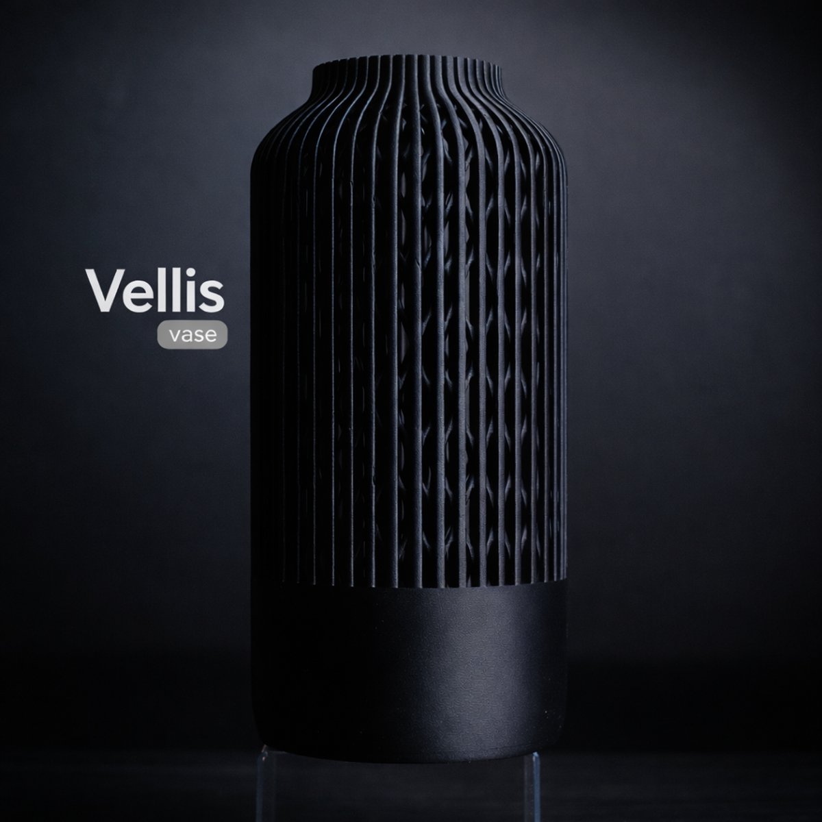 Morphitoys Vellis – Vaas – Design Vaas – Zwart – 30 cm Hoog