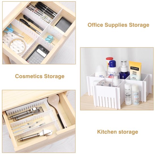 Lade organizer - Lade verdeler - Ladeverdeler - Set van 12 - Voor Kleding/Keuken/Badkamer/Kledingkast - Wit van Lifa Living — afbeelding 2