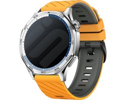 Strap-it Twill Sportbandje Nylon 22mm – geschikt voor Samsung Galaxy Watch 3 (45mm) / Galaxy Watch (46mm) / Gear S3 – Polar Vantage M / M2 / M3 / Grit X / Grit X Pro – Huawei Watch GT 1 / GT 2 / GT 3 / GT 4 (46mm) – Donkergeel & Grijs