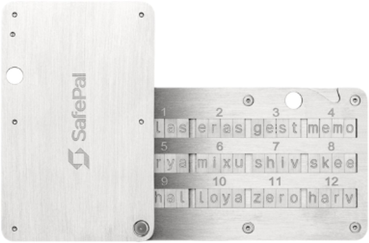 SafePal Cypher - Seed Phrase Back-up - 24 Woorden - Roestvrij Staal