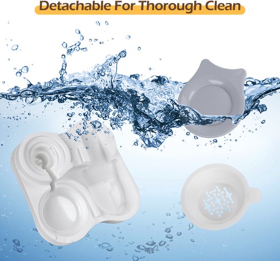 Nobleza Automatische Kattenvoerbak met Waterdispenser – 2,2L Voer + 1L Water – Zwaartekracht Voerautomaat – Instelbare Voeruitgang – Voor Katten en Kleine Honden