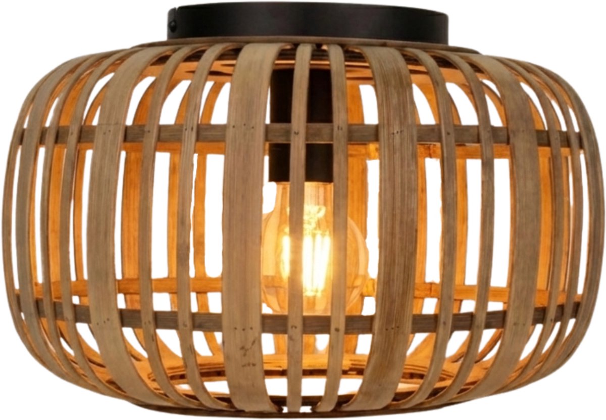 Various Rattan Plafondlamp - Bruin - Ø33 cm - Natuurlijk materiaal