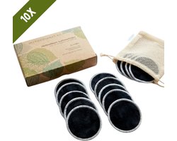 10x Zwarte Herbruikbare Wattenschijfjes – Bamboe - Inclusief Gratis Waszakje | Duurzaam Cadeau - Zero Waste | Wasbare Wattenschijfjes | Make Up Pads