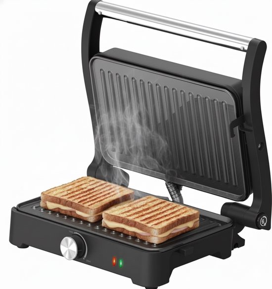 Tomado XXL Tosti apparaat - Instelbare temperatuur - Contactgrill - PFAS vrij - Grill apparaat - Tosti ijzer - 1500W - TGC3001S
