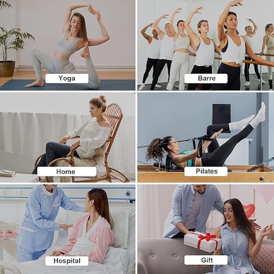 3 paar antislipsokken voor dames - Met siliconen antislipdesign - Yoga trainingssokken - Sokken voor balletoefeningen - 16*8*18 cm - Maten [36-43]-Yoga, pilates, ballet, ziekenhuis, dagelijks gebruik - Wit, grijs, zwart van Merkloos — afbeelding 2