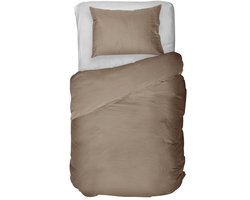 Kayori Rinen Dekbedovertrek Linnen - 200x200-220 + 2 slopen - Perfect voor de zomer - Tweepersoons - Taupe