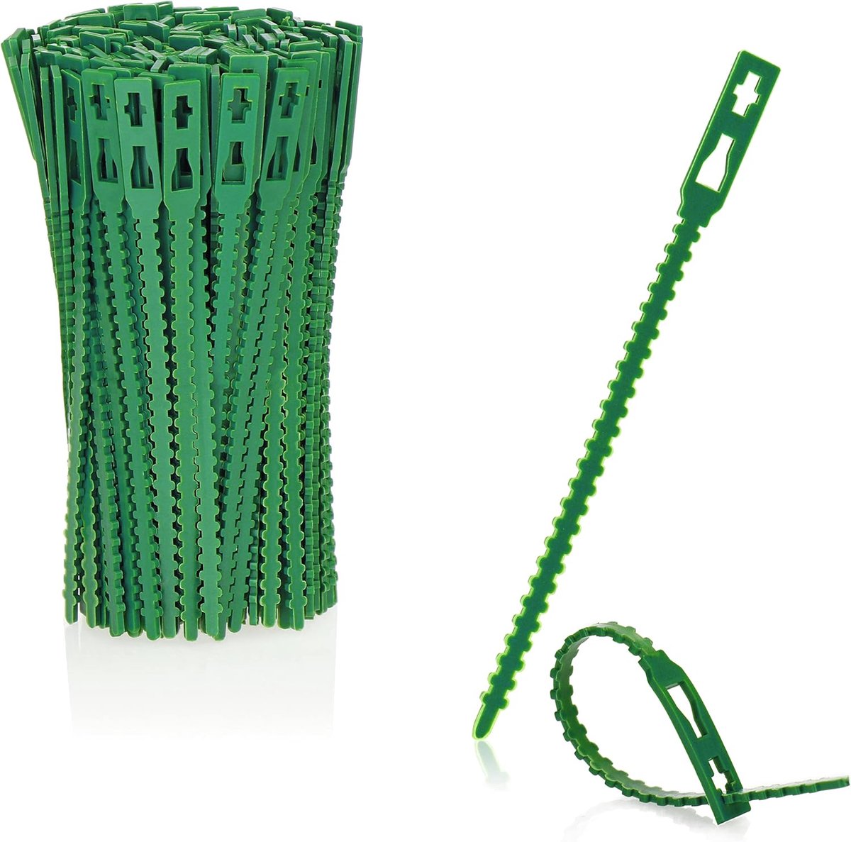 200x plantenbinder - plantenbinder groen - universele binder - bloemenbinder - heesters binden & planten stabiliseren - 10 cm (10 centimeter)