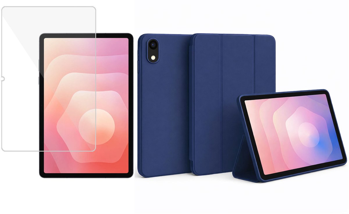 ChiGuard Hoesje & Screenprotector geschikt voor Samsung Galaxy Tab S11 Hoesje – Gehard Glas - Shock Proof Hoesje – Smart Cover - Blauw