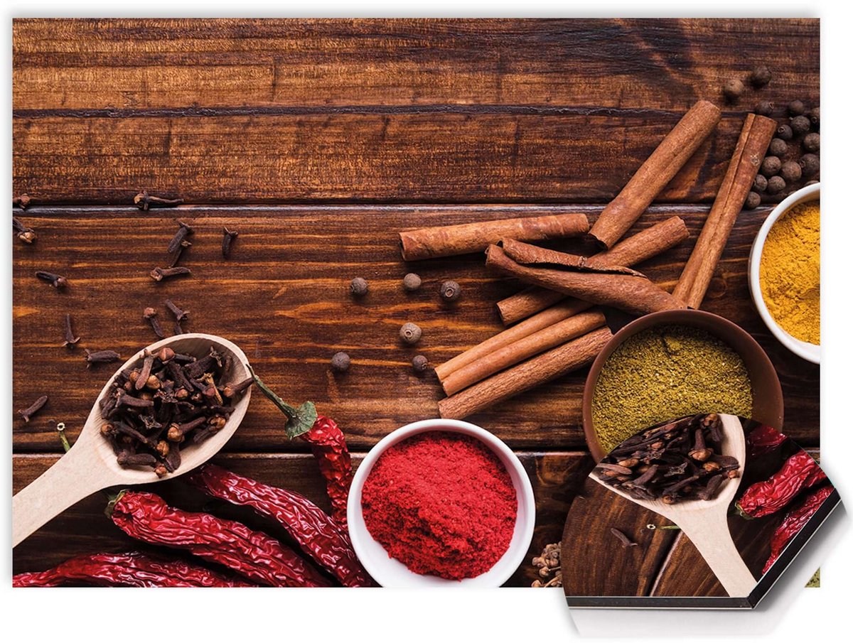 KitchenArt - Warm Spice Harmony Spatscherm - 100x65 cm - Spatscherm Achterwand Keuken - Spatwand Keuken