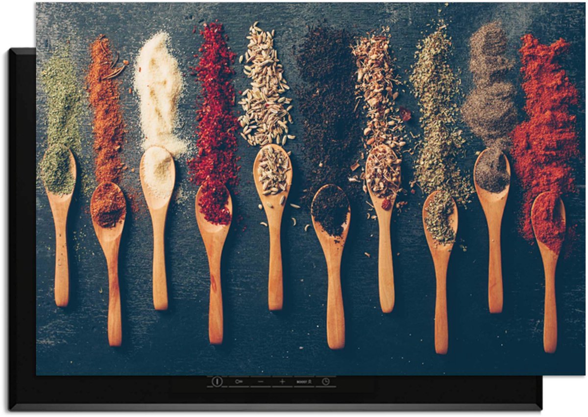 KitchenArt - Spice Palette – Inductie Beschermer - 91.6x52.7 cm - Kookplaat Beschermer - Luxe Afdekplaat Inductieplaat - Anti-slip & Oprolbaar - Beschermmat Inductiekookplaat
