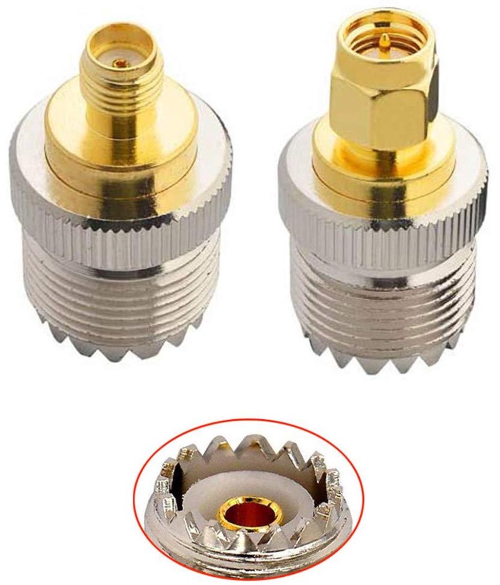 Provento - RF coaxiale adapter SMA naar UHF vrouwelijk 2 stuks, voor optimale connectiviteit