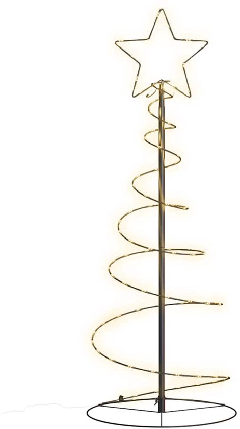 Sapin de Noël LED vidaXL avec 80 LED, blanc chaud, 120 cm