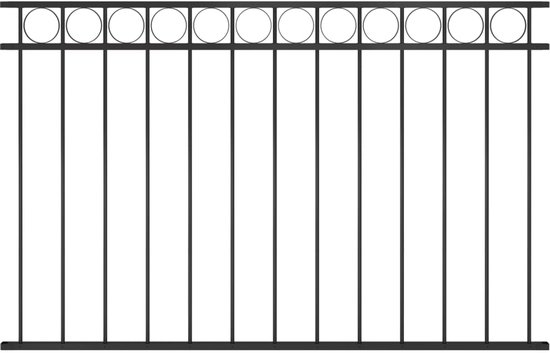 Panneau de clôture vidaXL 1,7 x 1 m en acier noir - Panneau de clôture - Panneaux de clôture - Panneau de clôture - Panneaux de clôture
