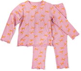 Little Label - pyjama meisjes roze strikjes - 6Y/110-116 - Zachte BIO Katoen