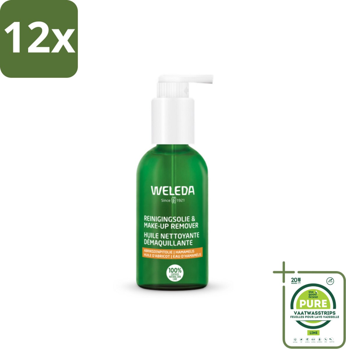 WELEDA - Reinigingsolie & Make‑up Remover - 150 ml - Voordeelverpakking - 12 stuks - Reinigingsolie - Make-up remover