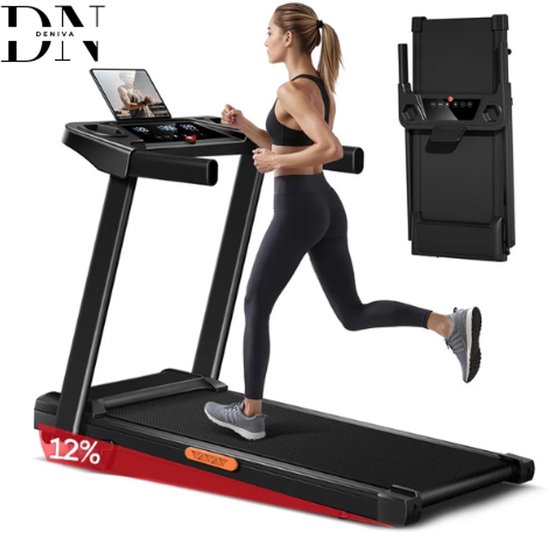 Deniva Loopband 12km/u Opvouwbaar Zwart met Helling - Deniva - €299,95