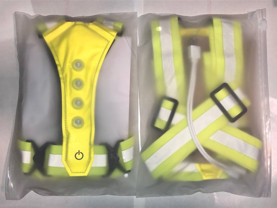 Feux de course - Haute qualité - Led - Rechargeable par USB - Gilet réfléchissant - Taille unique