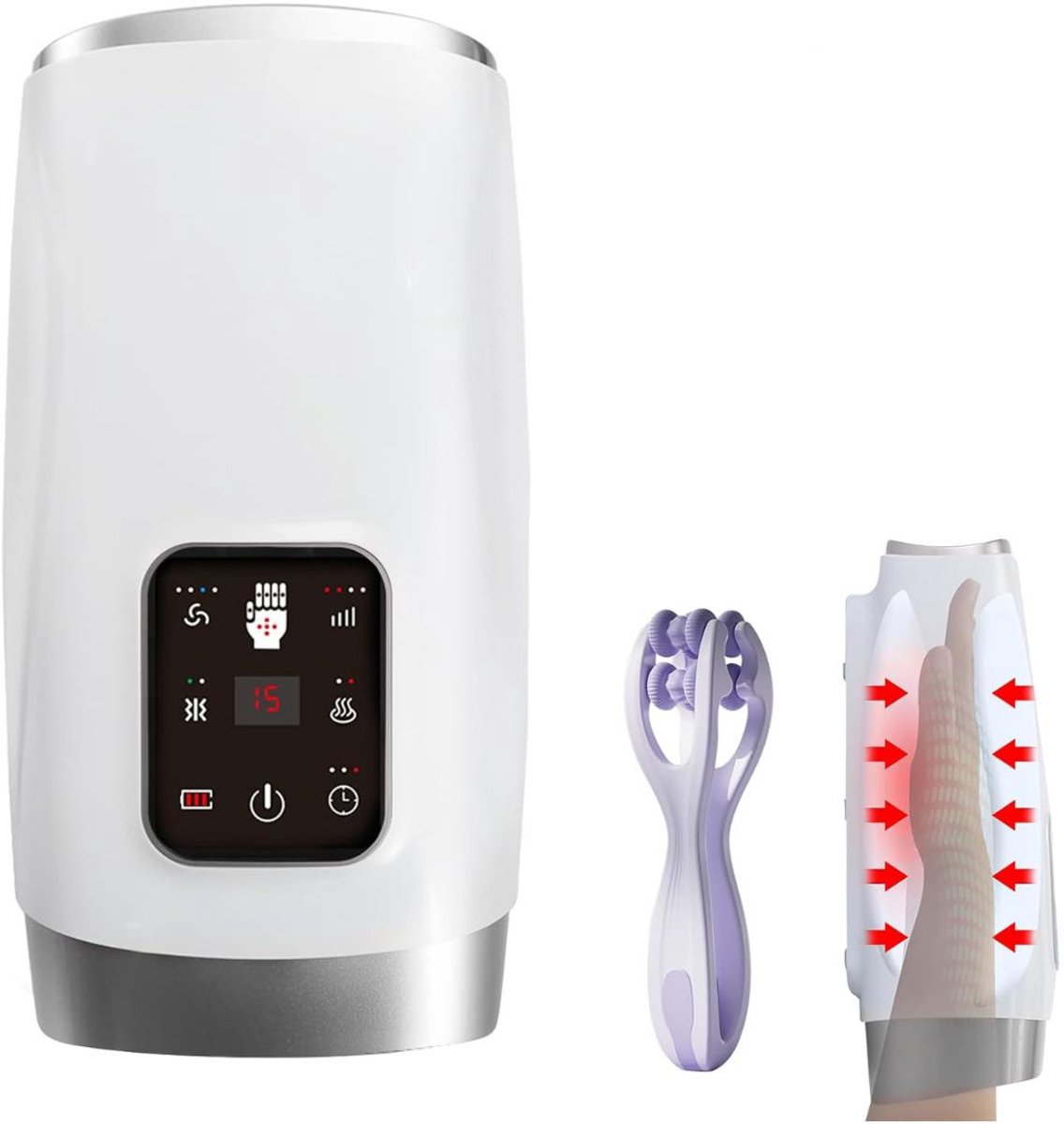VH Supplies® Handmassage Apparaat - Handmasseer Apparaat - Massage Apparaat - Draadloos - Wit