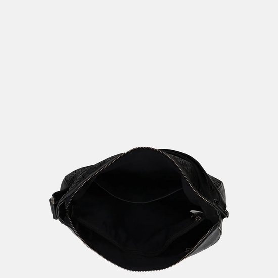 Sac à bandoulière Hide & Stitches inspiré de l'illusion - Bandoulière - Femme - Cuir - Tissé à la main - Zwart - 100 % Cuir