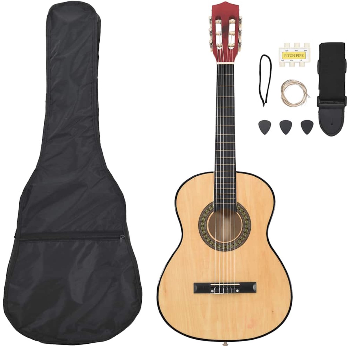 Bol.com vidaXL - 8-delige - Gitaarset - klassiek - beginner - 3/4 - 36" aanbieding