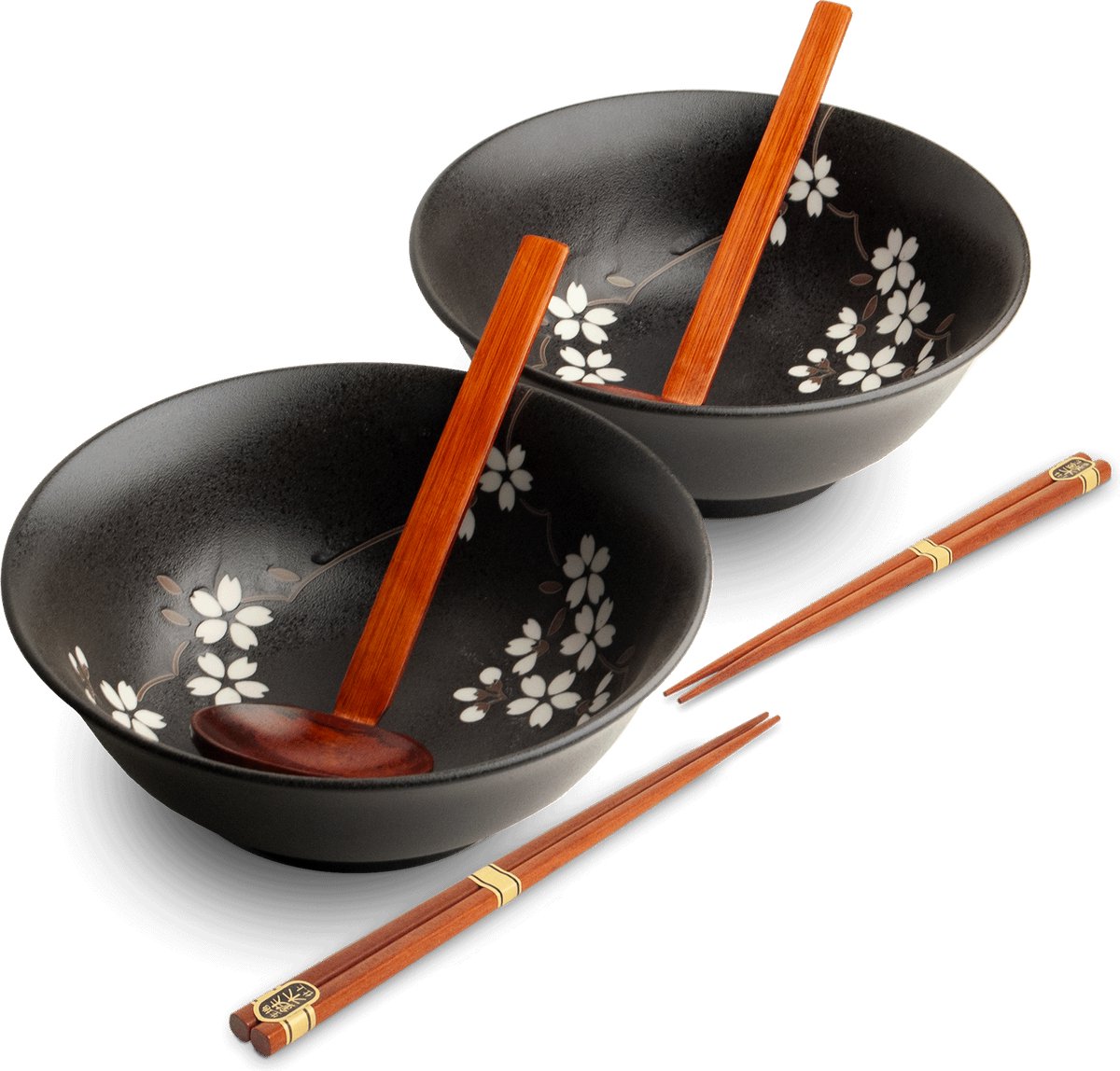 RAMENBOWLSET ANEMOON ZWART O22 CM/H9CM - 2 PERS