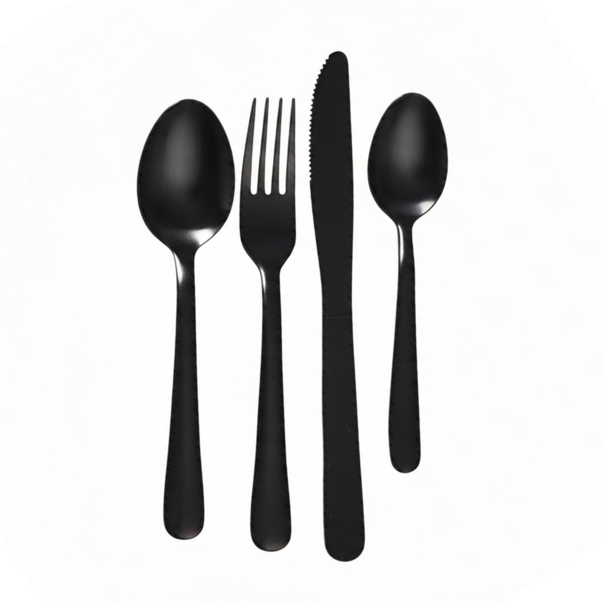 Home Deco Factory Bestekset - 16 delig - zwart - metaal - mat - 4 personen