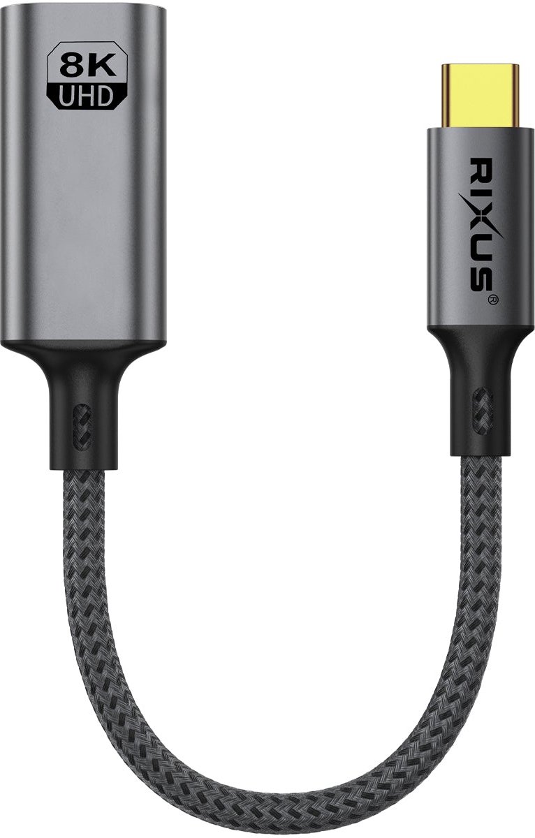 Rixus RXHU18 USB-C To Display Port Female Converter 20cm Space Gray