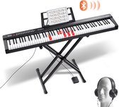 VEVOR Digitaal Toetsenbord met 88 Toetsen, 1000 Ritmes, Elektrische Piano, Piano met Standaard